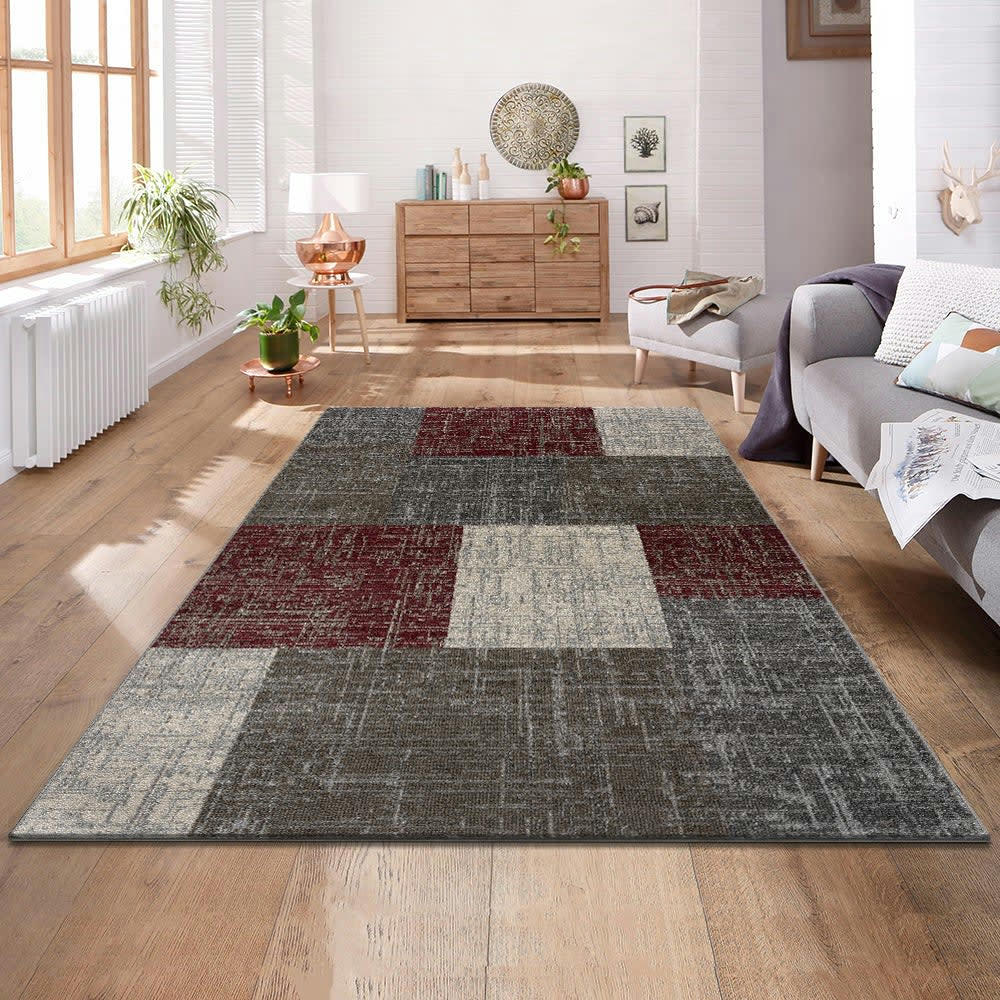 MILAN - Tapis d'inspiration minimal rouge 160x230cm