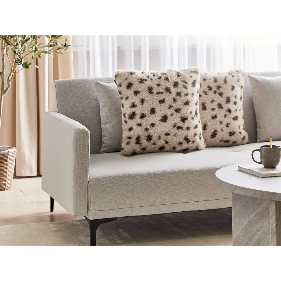 KASRA - Sierkussen set van 2 - Lichtbeige - Kunstbont