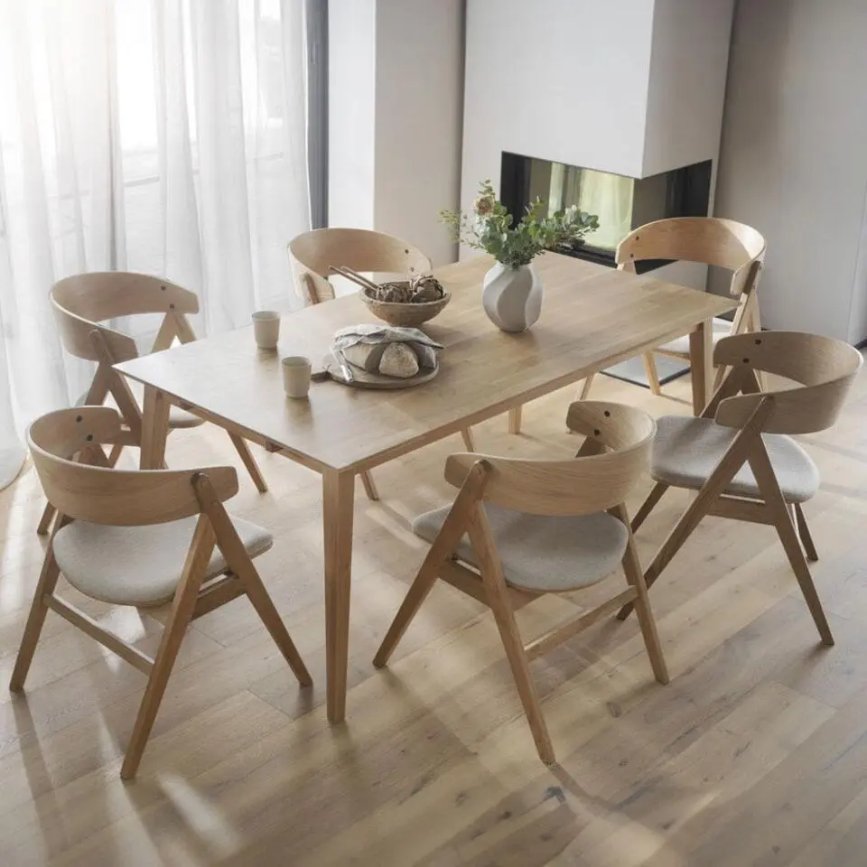 Rowico Home Waterton Houten Eetkamerstoel Naturel - Beige Zitting