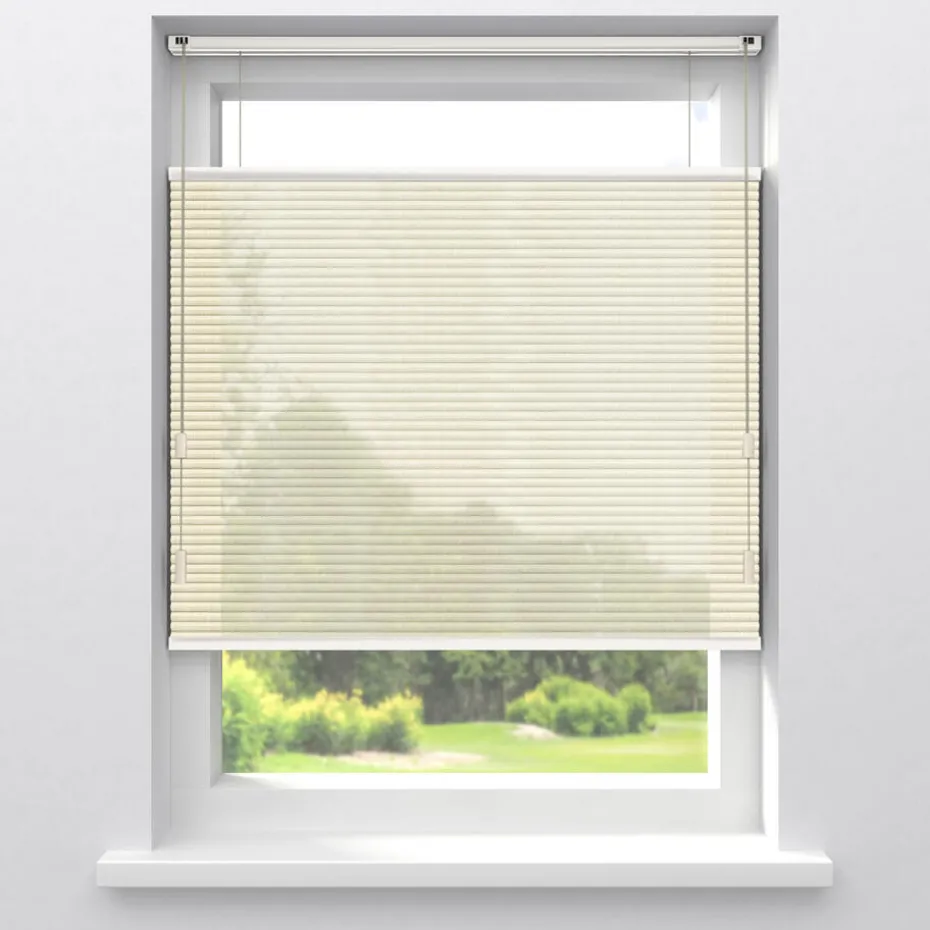 Kwantum Plisségordijnen | Fenstr Dubbel Plisségordijn Maud  Transparant Offwhite