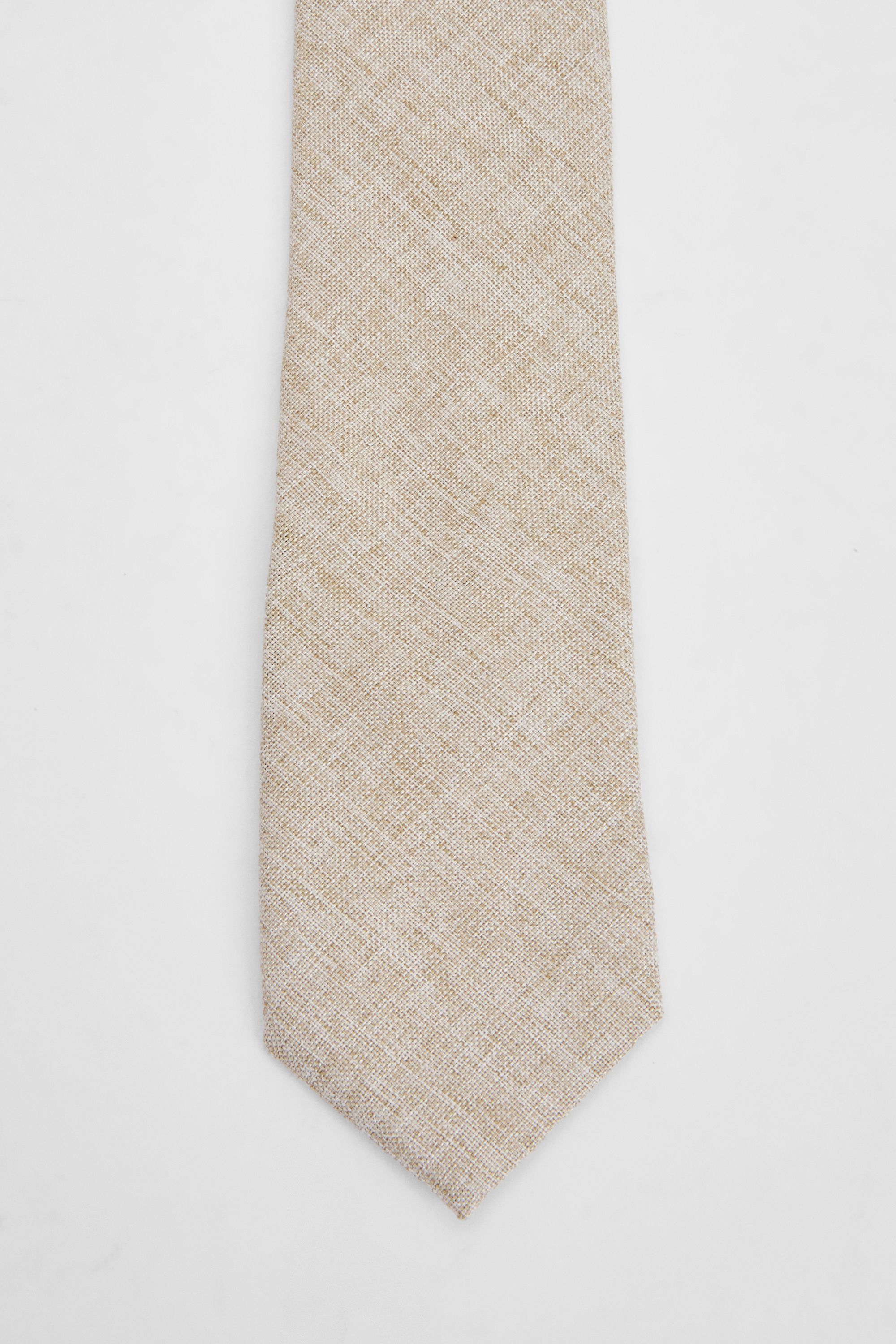 Burton Dark Beige Linen Look Tie