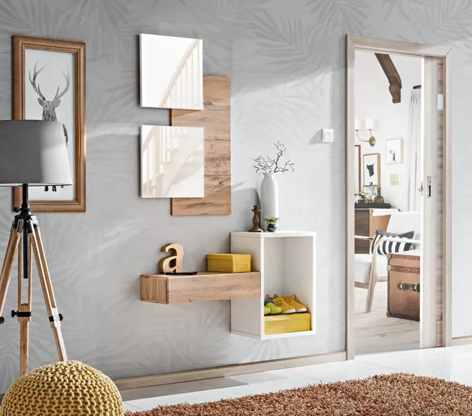 Konsola wisząca EASY 100x60 biała/dąb wotan