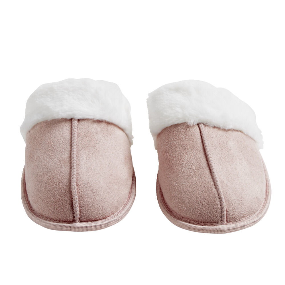 Chaussons femme mules rose semelle caoutchou T38/39