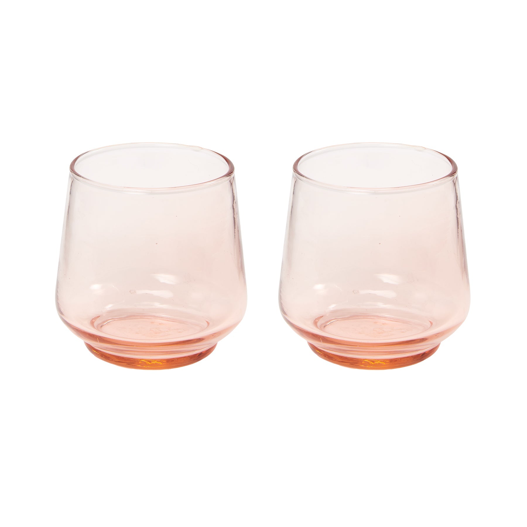 Return to Sender Glas 200 ml roze - set van 2- stapelbaar - handgeblazen