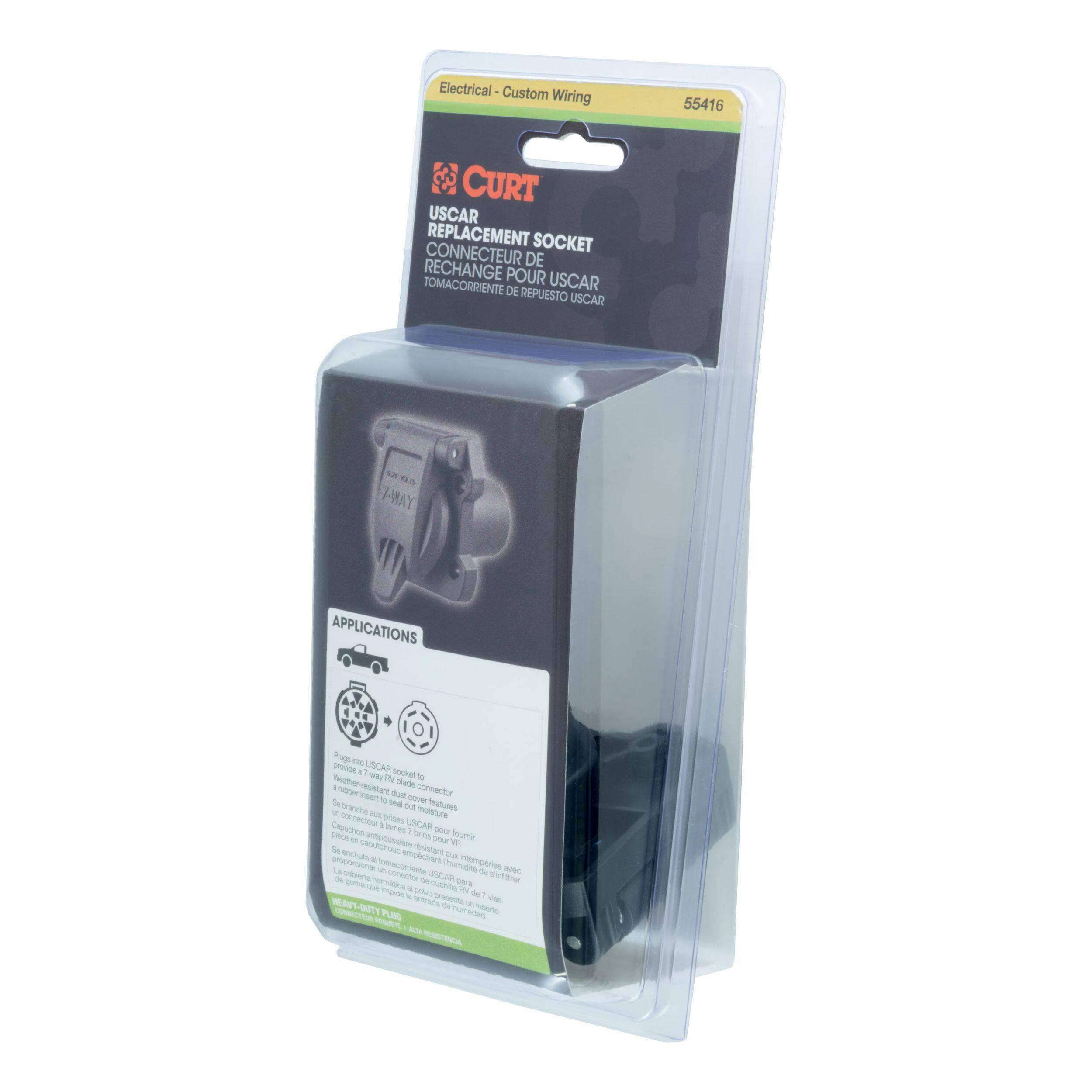 CURT Heavy-Duty 7 Way RV Blade Socket /Replacement Socket