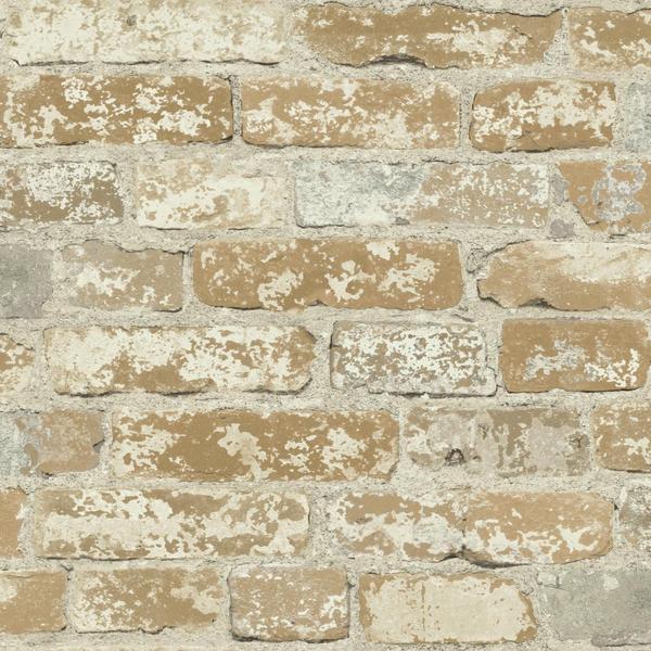 Roommates Brown Stuccoed Brick Peel-and-stick Decor