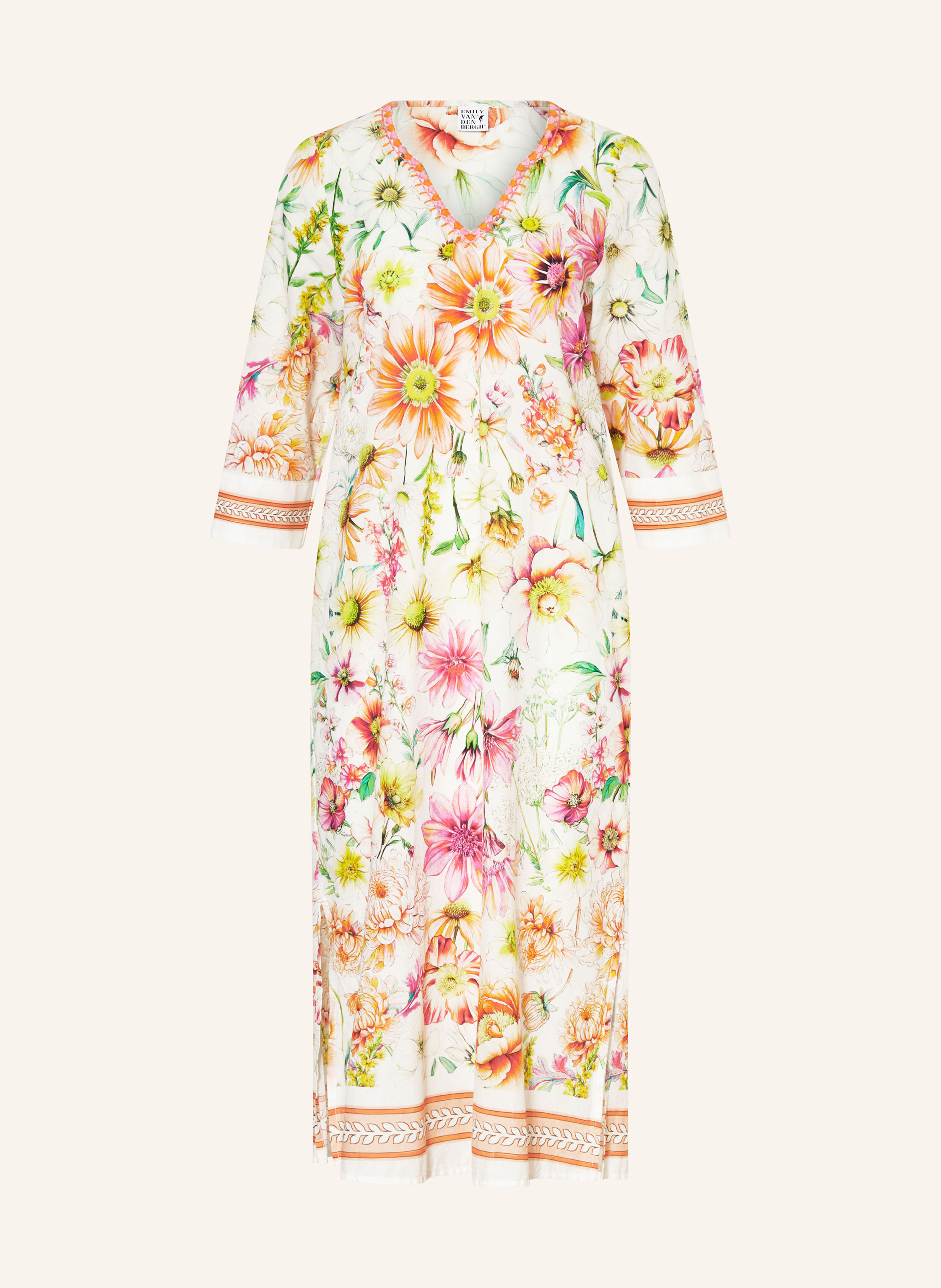 Emily VAN DEN BERGH Kleid mit 3/4-Arm und Stickereien