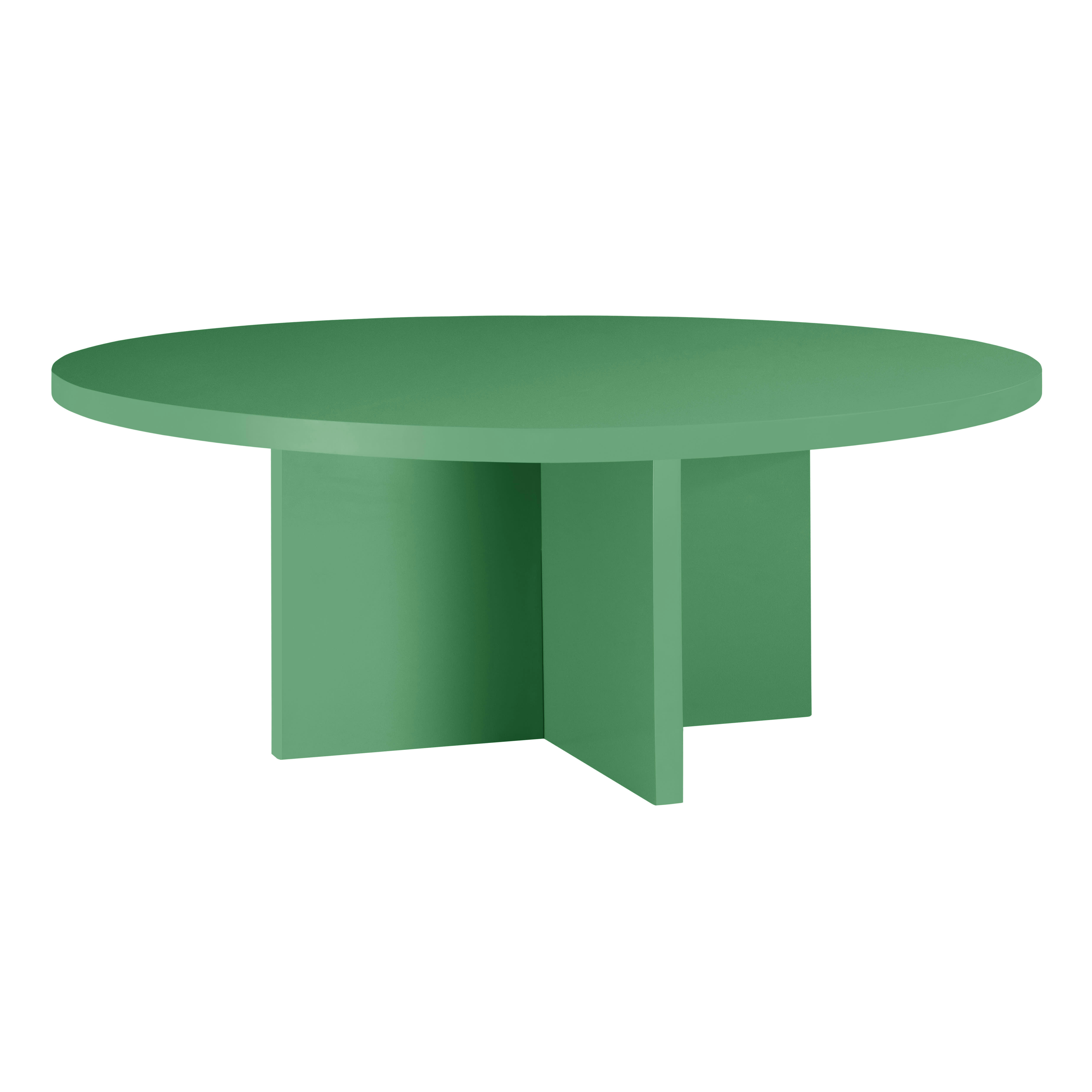 BLOCKIE-PAUSA - Table basse ronde, plateau résistant MDF 3cm émeraude verte 100cm