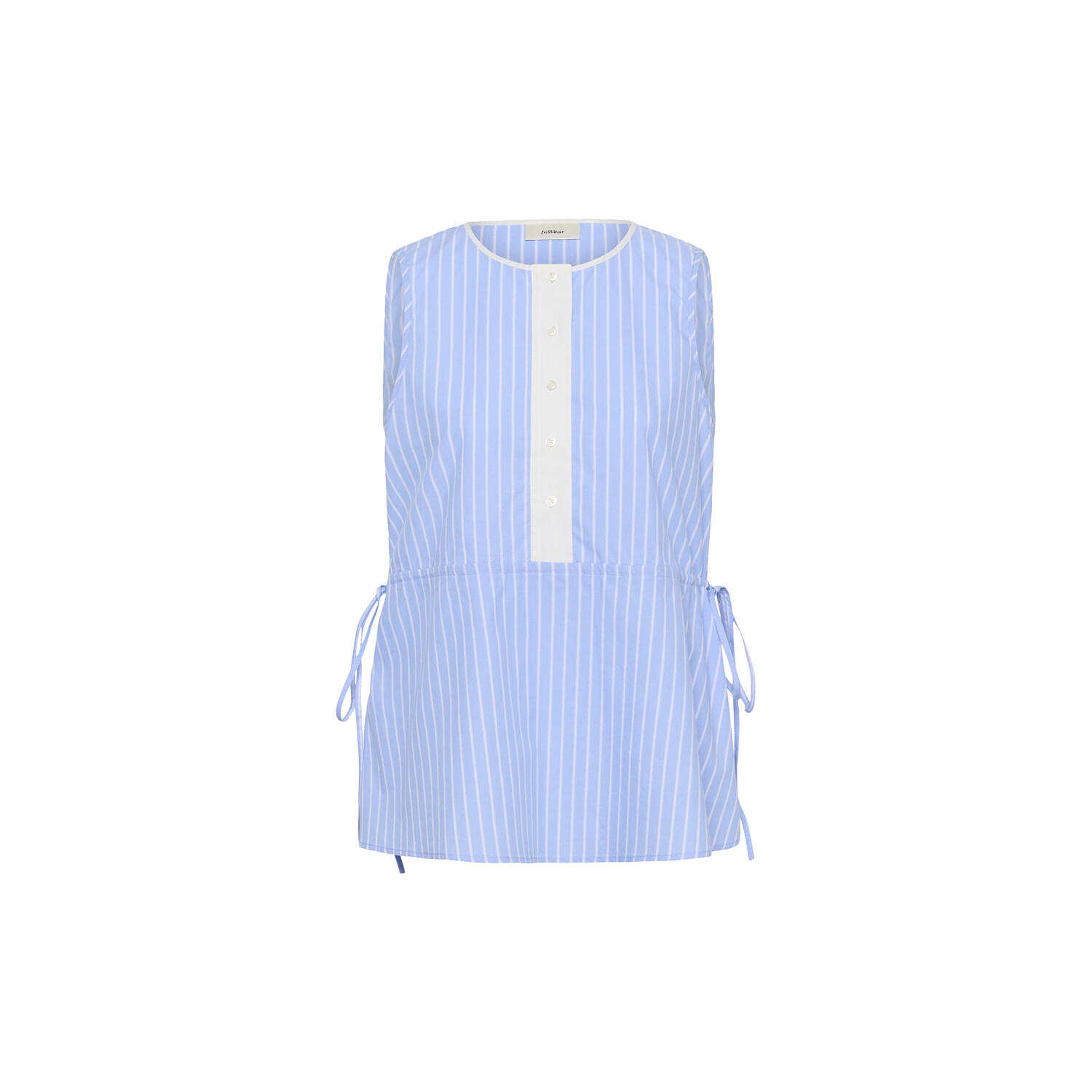 RaelynnIW Top, blue yd summer stripe
