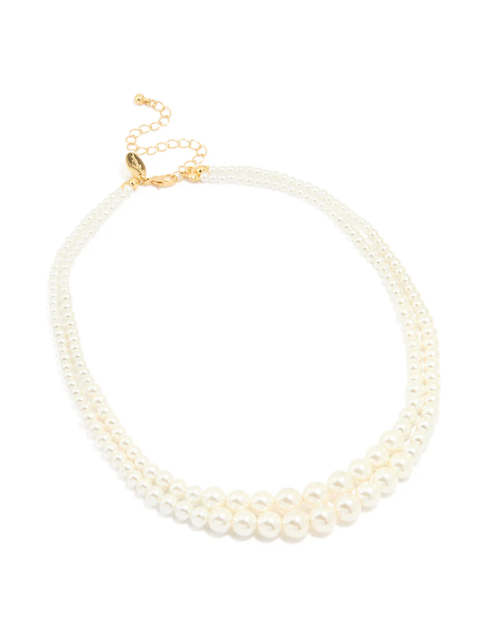 Gold Plated Pearl Layered Strand Necklace