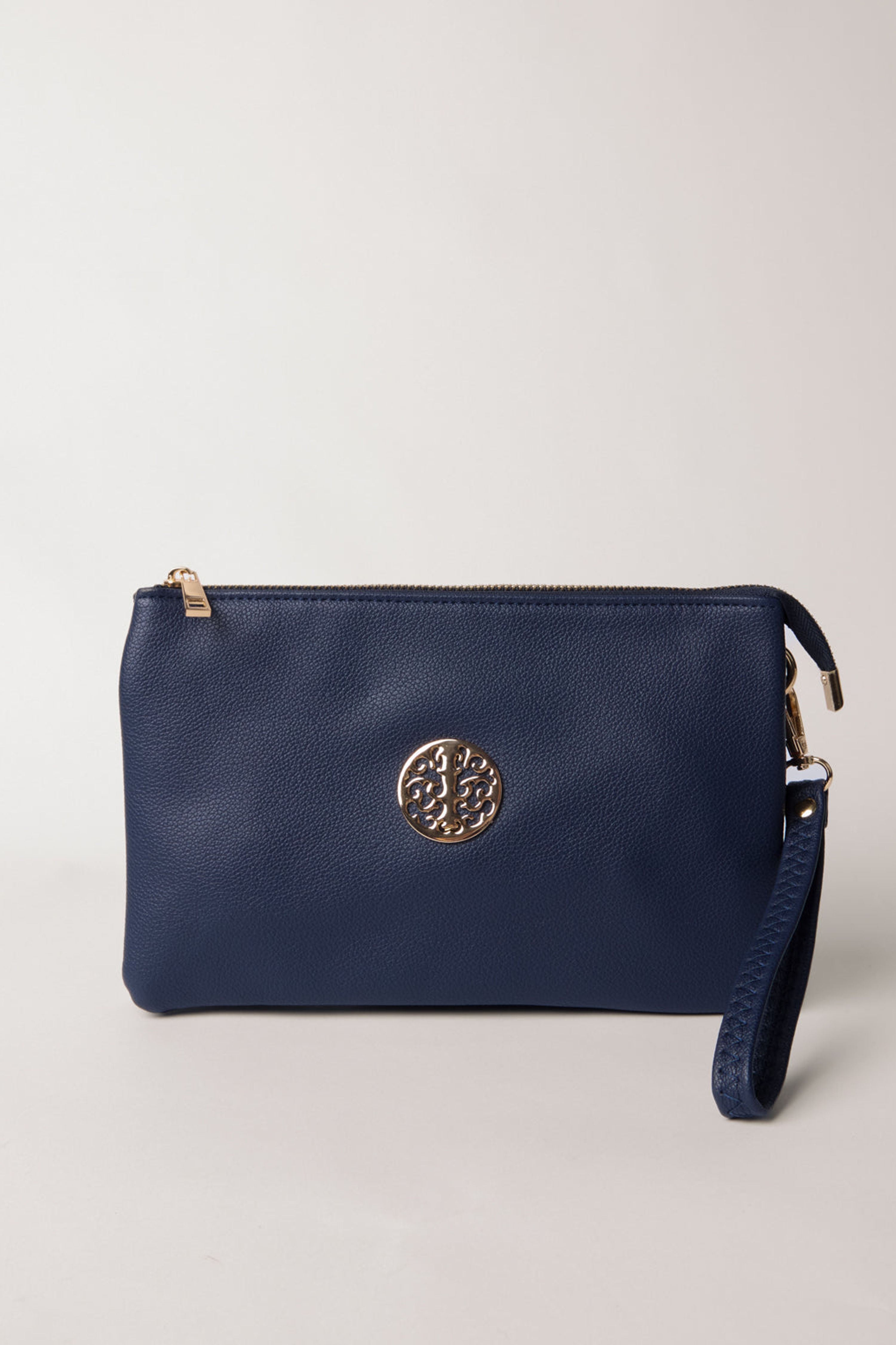 Blue Vanilla Clutch With Detachable Strap