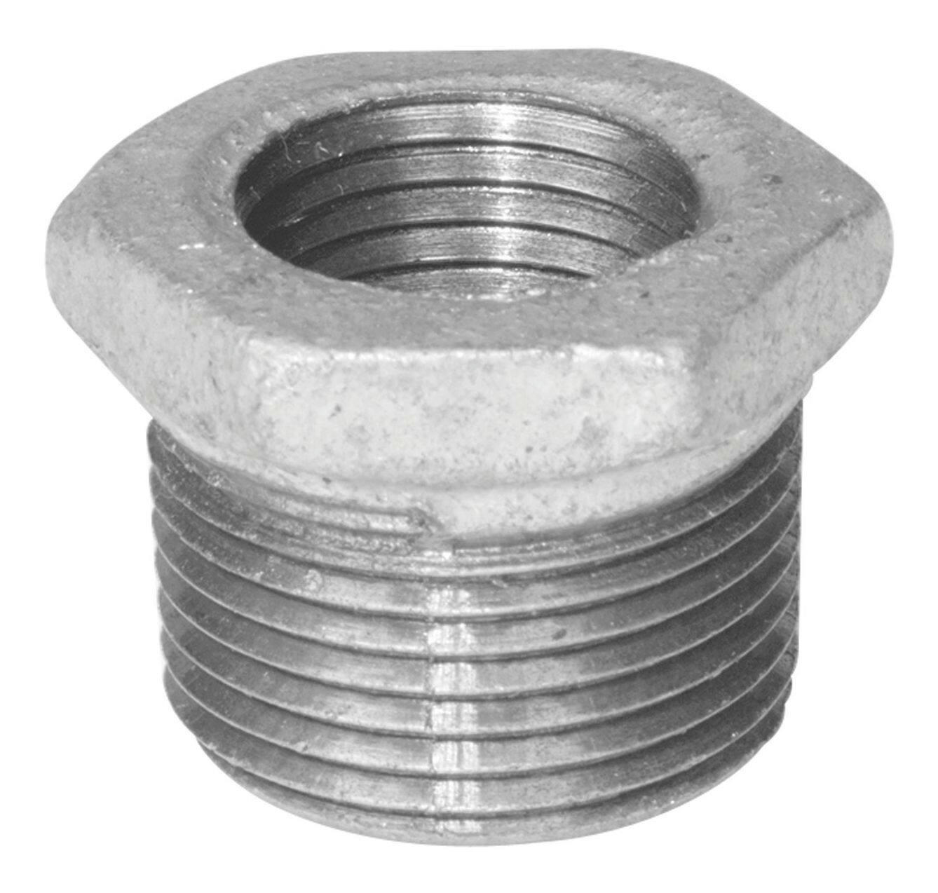 Aqua-Dynamic Galvanized Iron Fitting HEX Bushing, 1/2 x 3/8-in