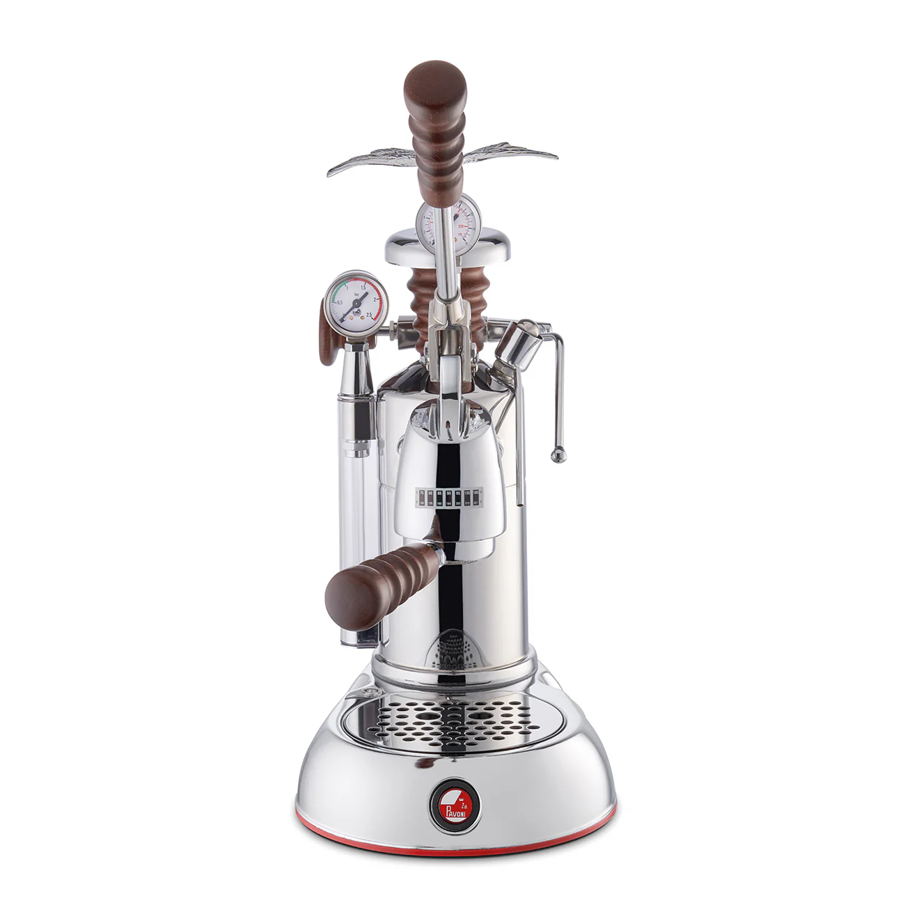La Pavoni Esperto Abile Lever Coffee Machine Stainless Steel and Wood
