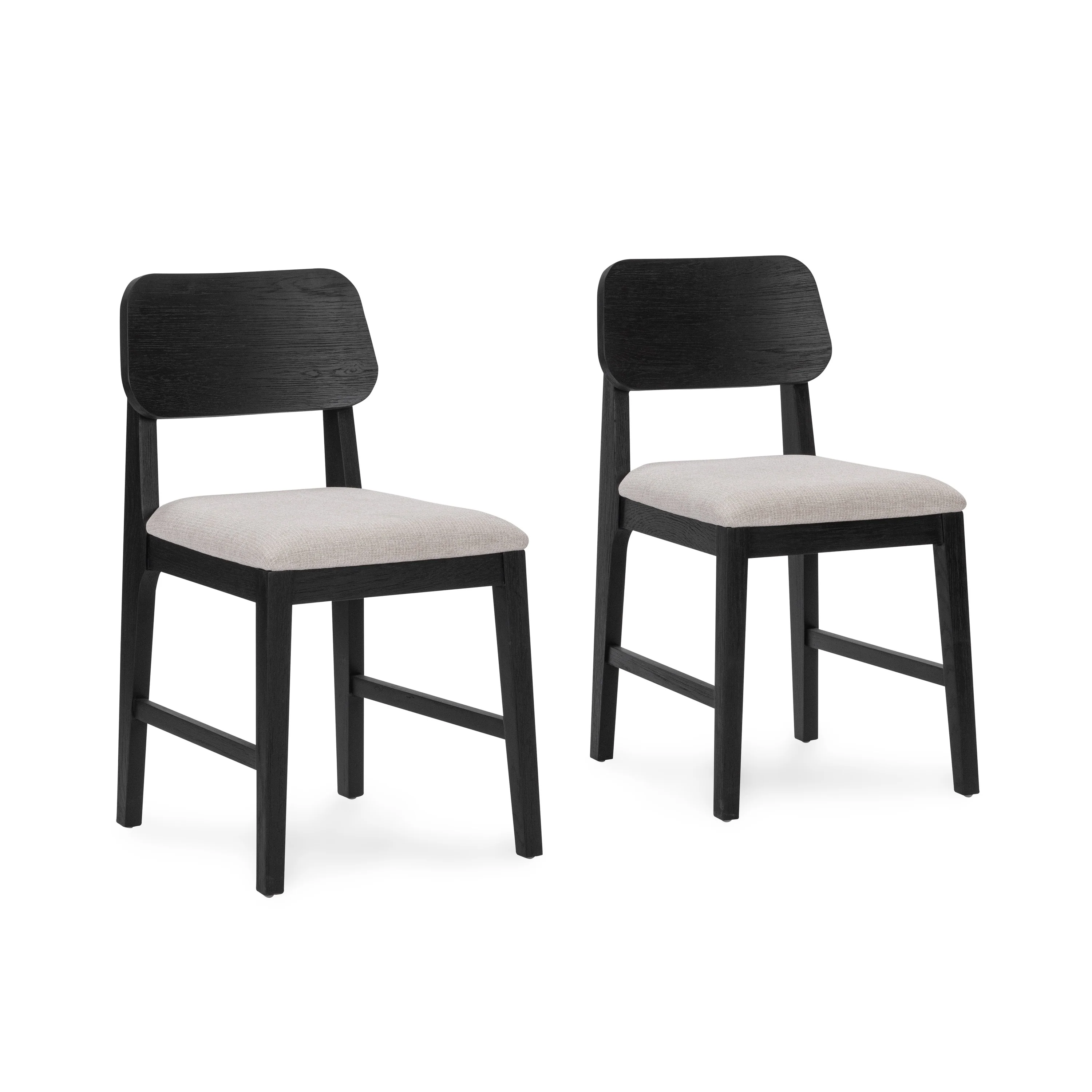 Classic Home Deavon Set of 2 Oak Wood Dining Chair in Black