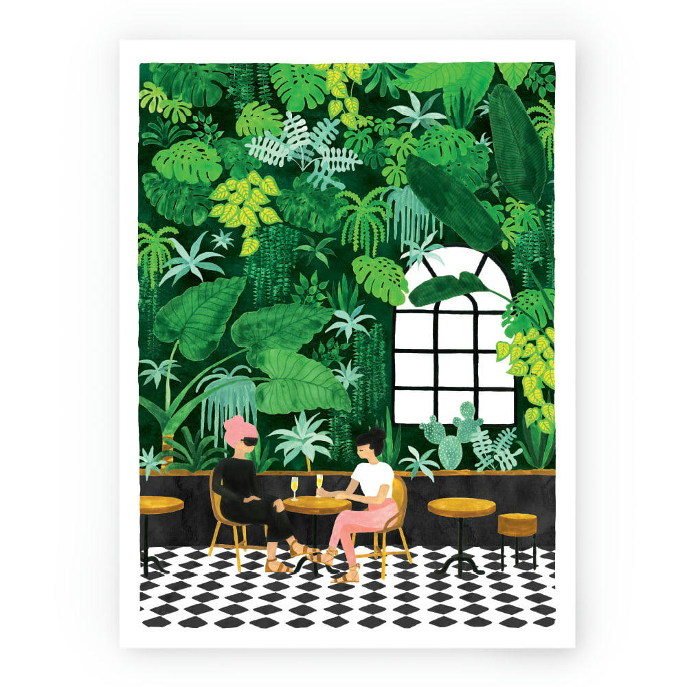 - Affiche illustrée motif Café 30x40 cm