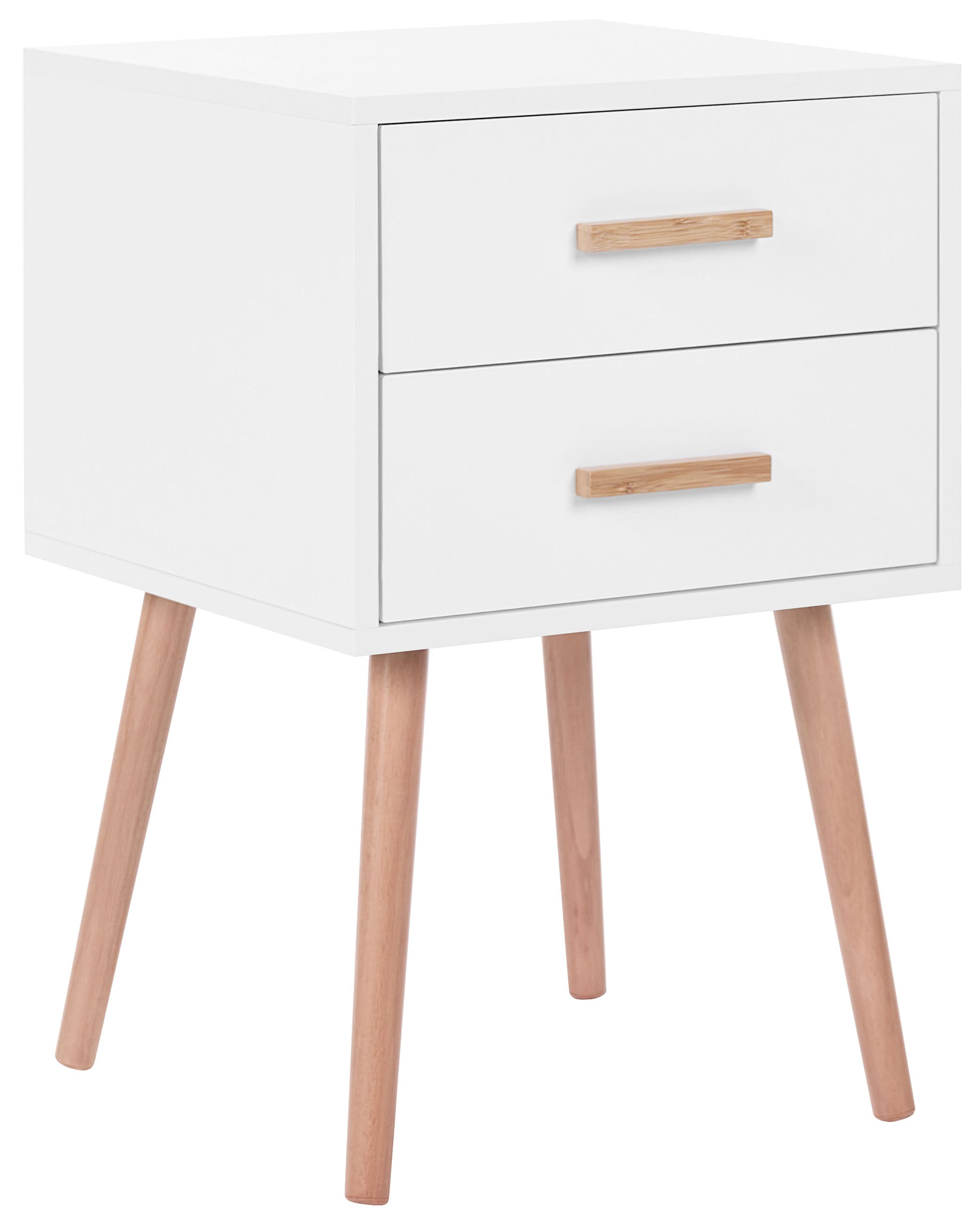2 Drawer Bedside Table ALABAMA White