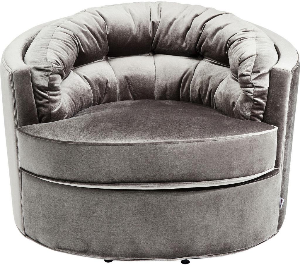 Kare Design - Music Hall Draaibare Fauteuil - Grijs Fluweel