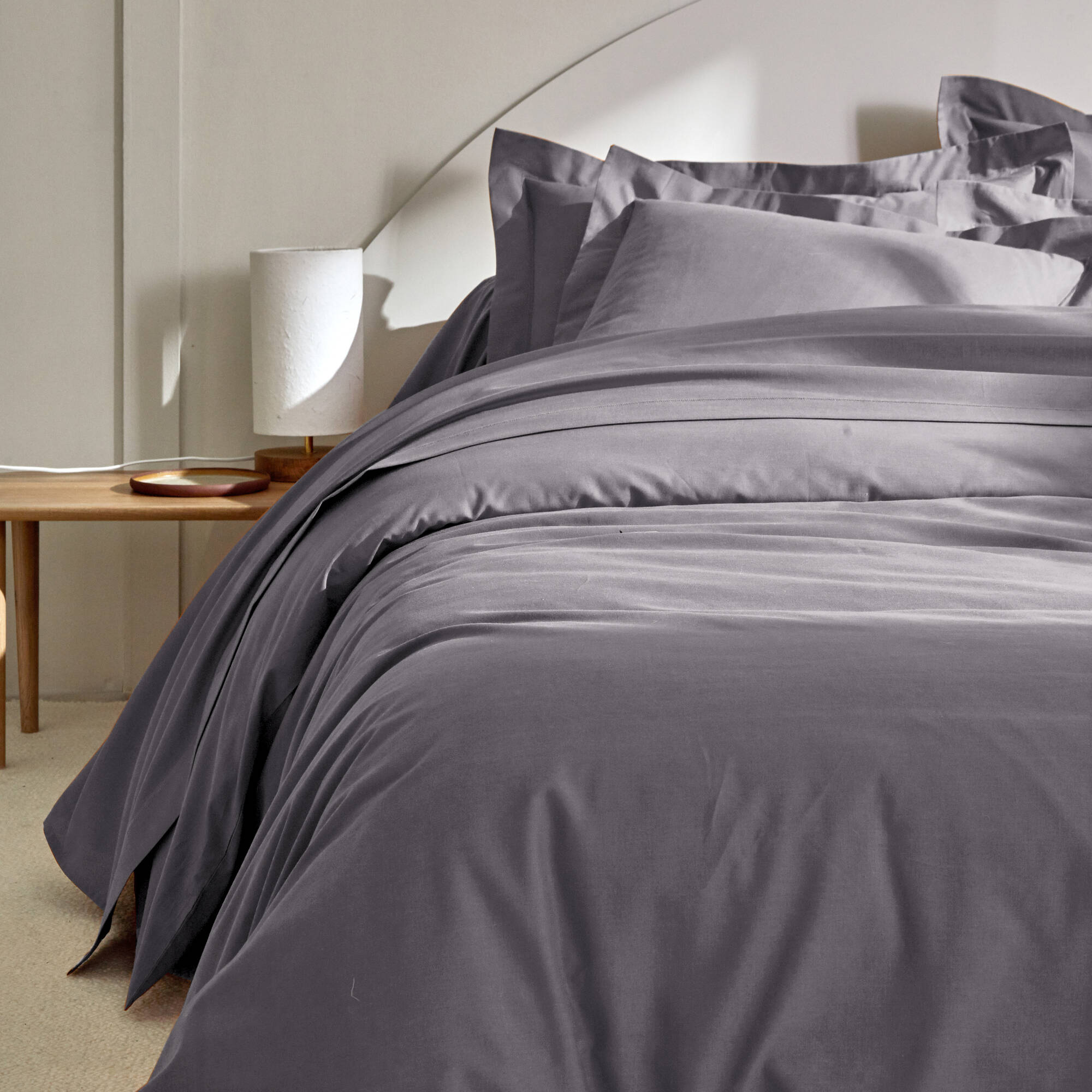 Linge de lit uni polyester-coton Colombine