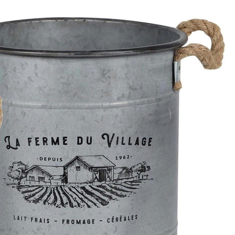 - Lot de 2 pots à fleurs métal décoré