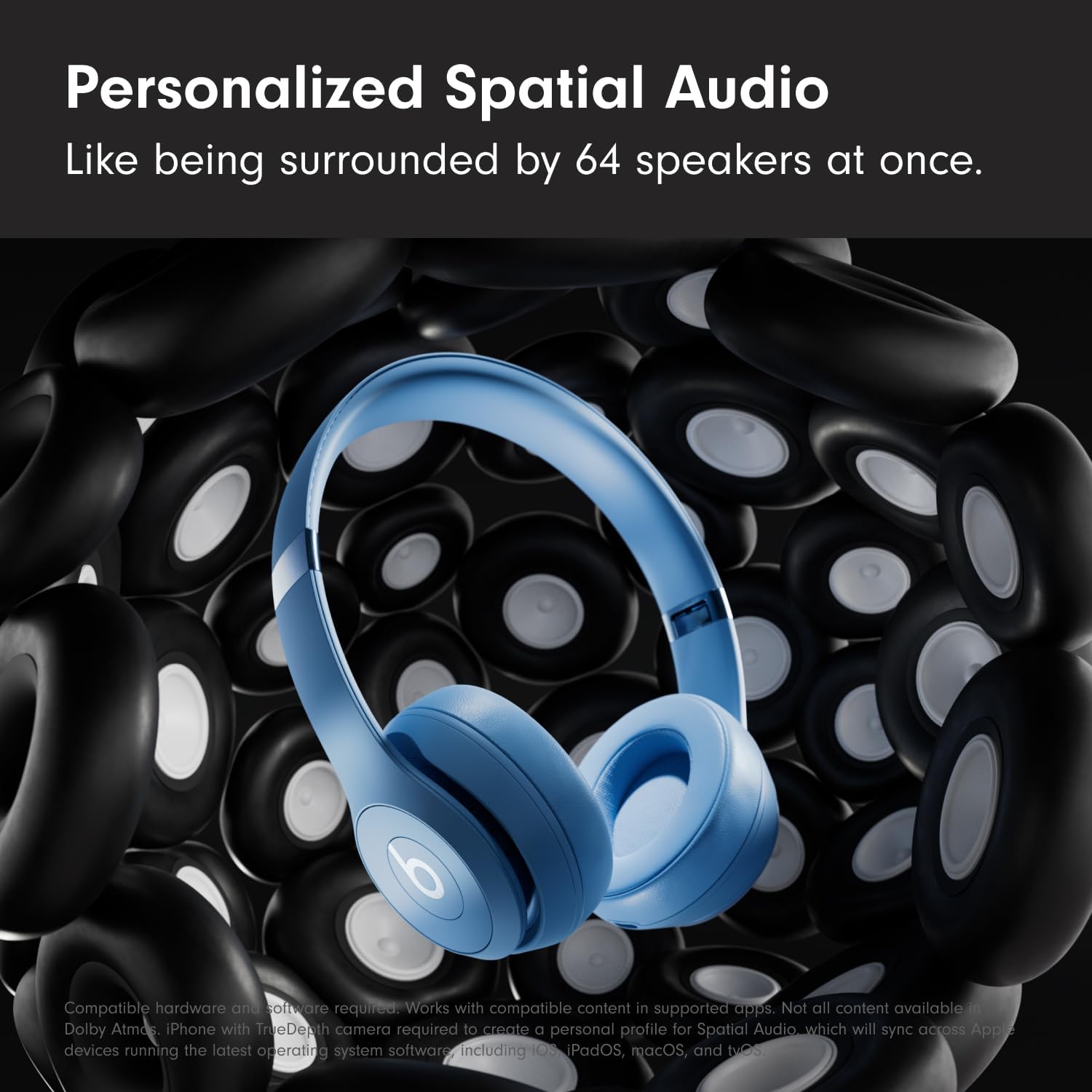 Beats Solo 4 - Wireless Bluetooth On-Ear Headphones, Apple & Android Compatible, Up to 50 Hours of Battery Life - Slate Blue (Renewed)
