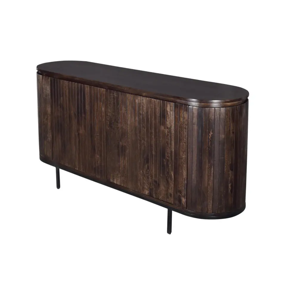 Livingfurn - Dressoir Noor Walnut 170cm - Mangohout / Gecoat Staal