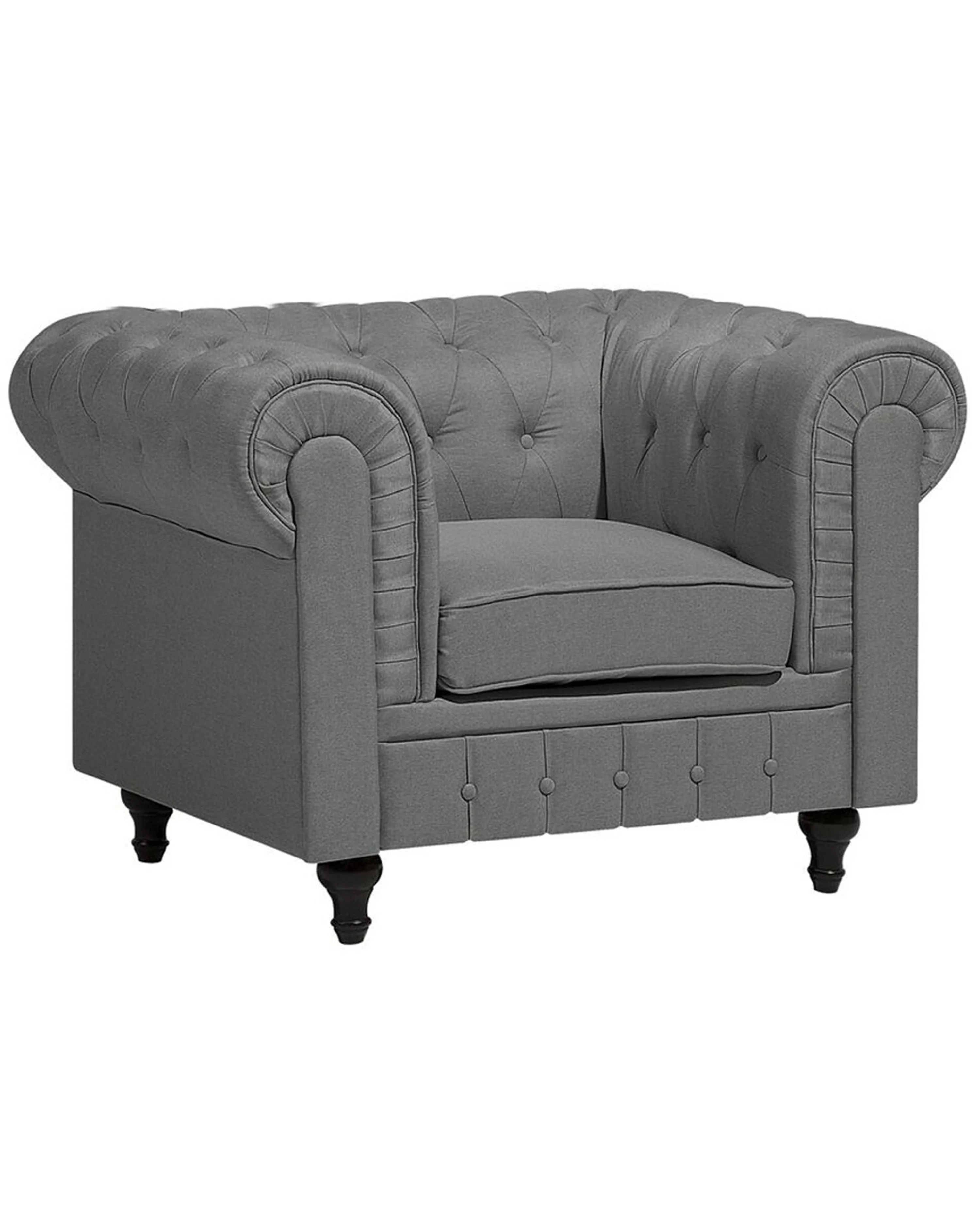 Armchair CHESTERFIELD Fabric Light Grey