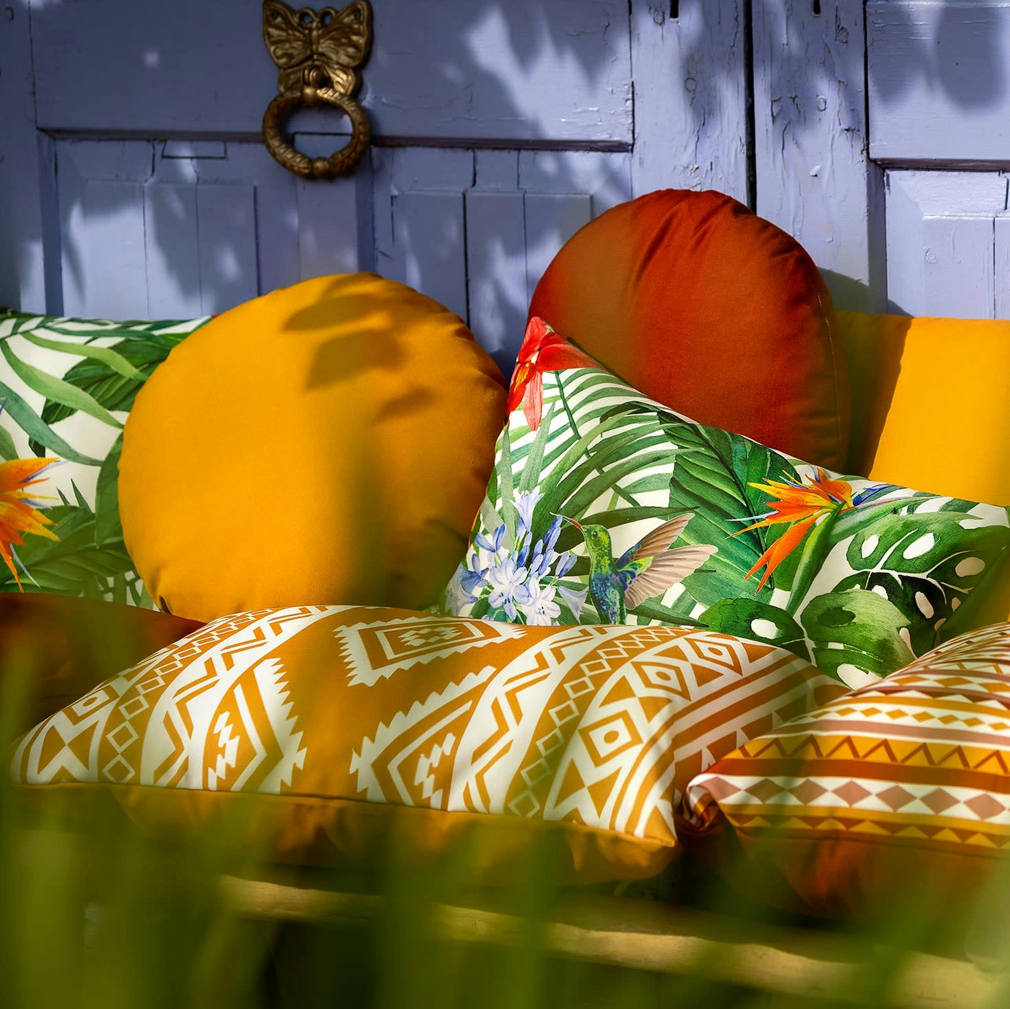 - Coussin rond orange doux 40 cm uni