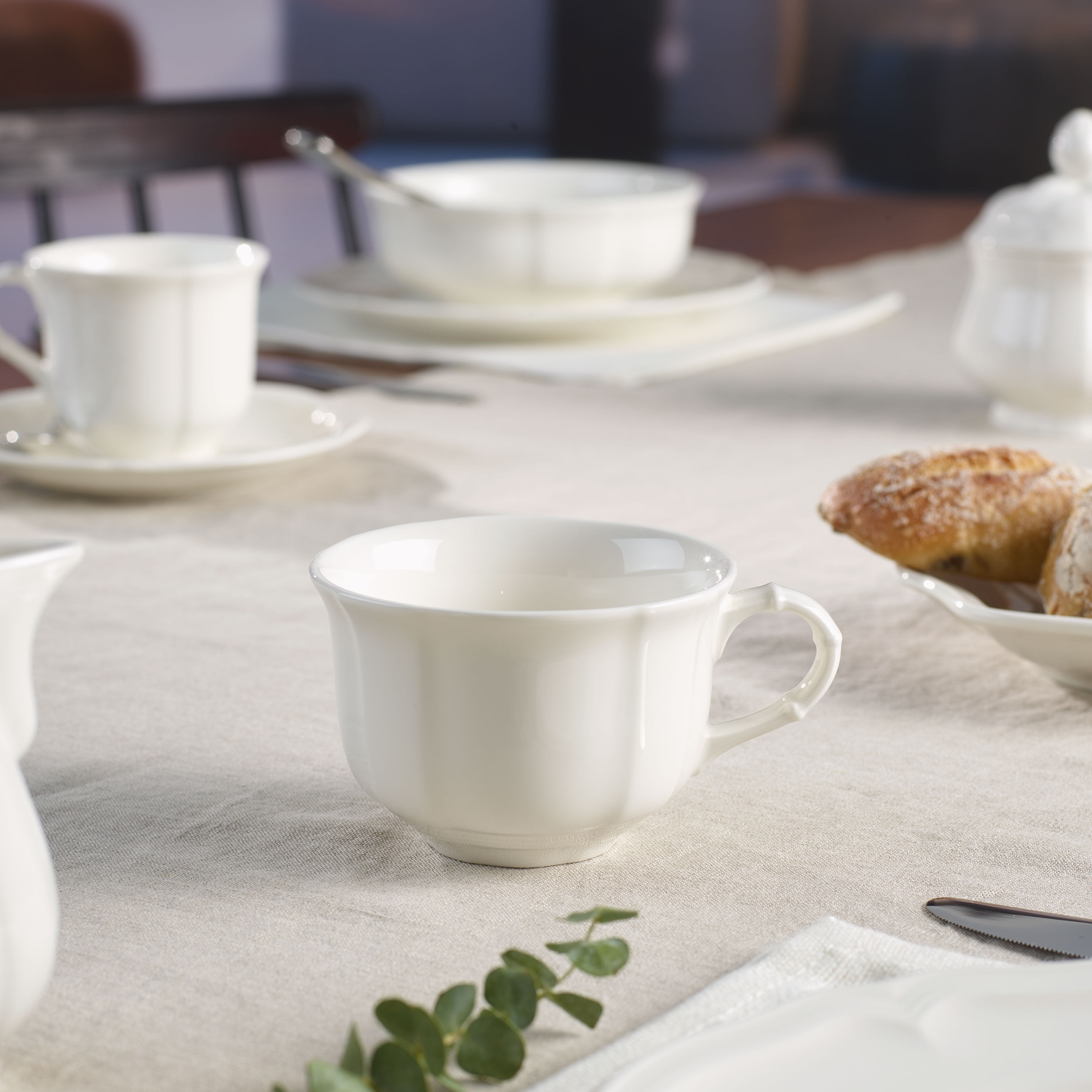 Manoir Coffee/ Tea Cup - White, 4.4 oz, Premium Porcelain
