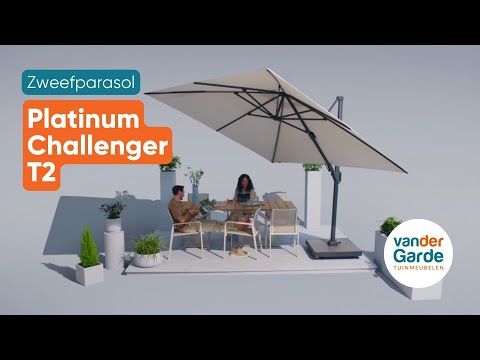 Platinum Challenger T2 - 3x3 m. - Antraciet + ingraafvoet en hoes