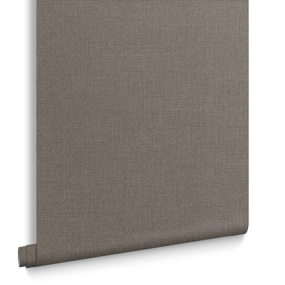 Graham & Brown Vliesbehang - Linen Chocolate - 10mx52cm