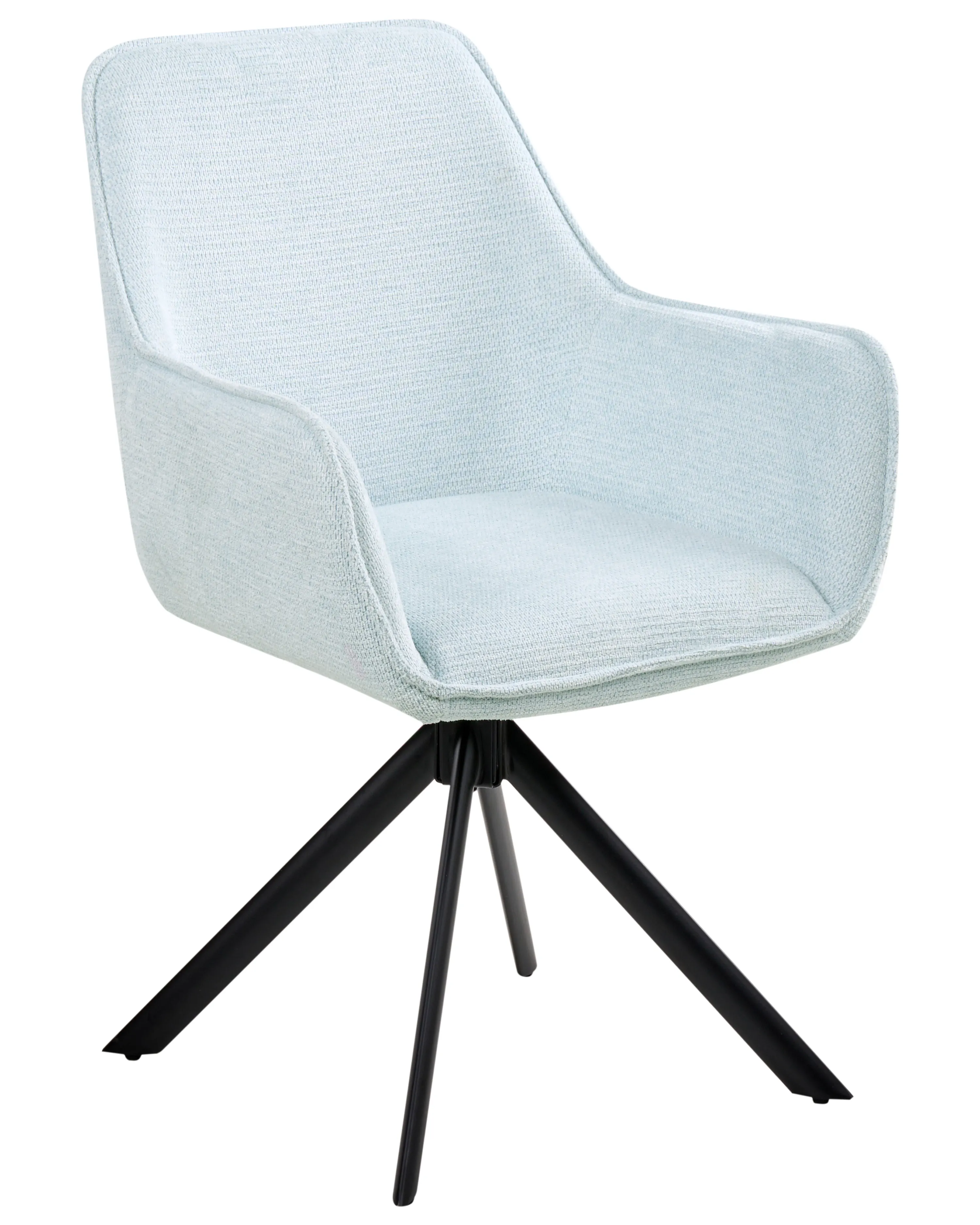 Dining Chair Swivel MORNAS Faux Linen Light Blue