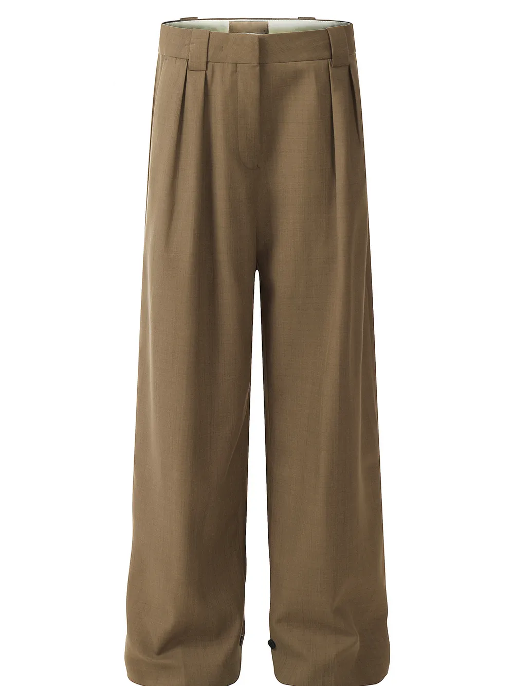 Men's High-Waisted Wide Leg Pleated Trousers
