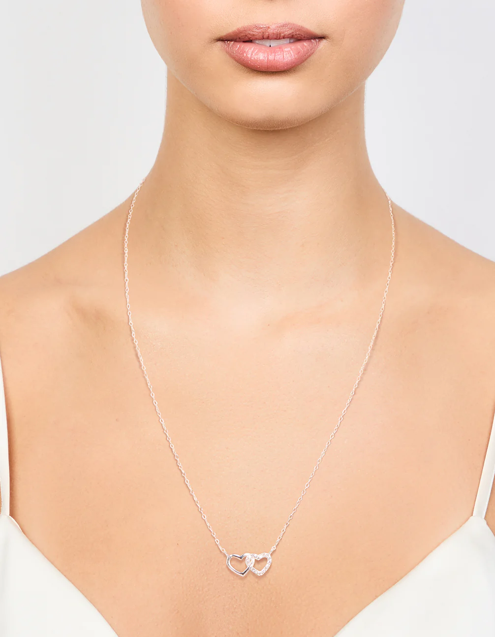 Sterling Silver Heart Link Necklace