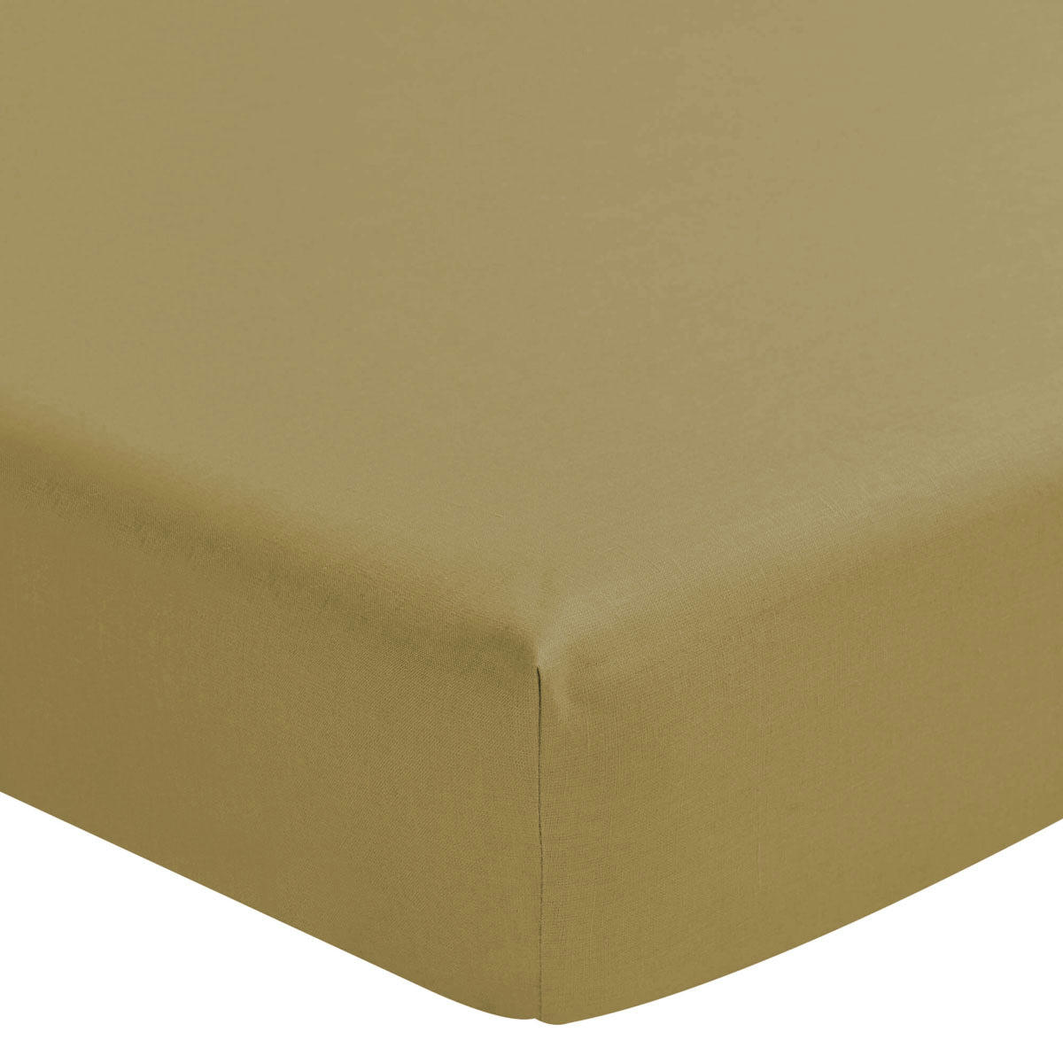 NOUVELLE VAGUE - Drap housse en lin jaune 180x200