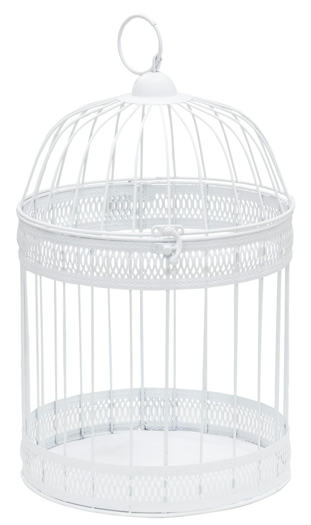 - Cages en métal laqué blanc (lot de 2)