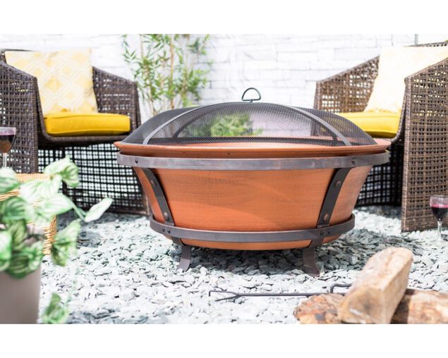Brushed Copper Cast Iron Fire Pit