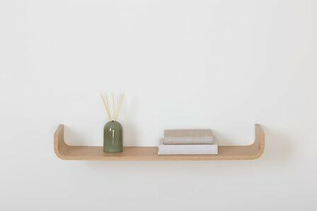 Półka ścienna fixy 80 cm zaokrąglona naturalny kolor dębu