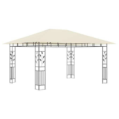 NNEVL Gazebo with Mosquito Net 4x3x2.73 m Cream 180 g/m&sup2;