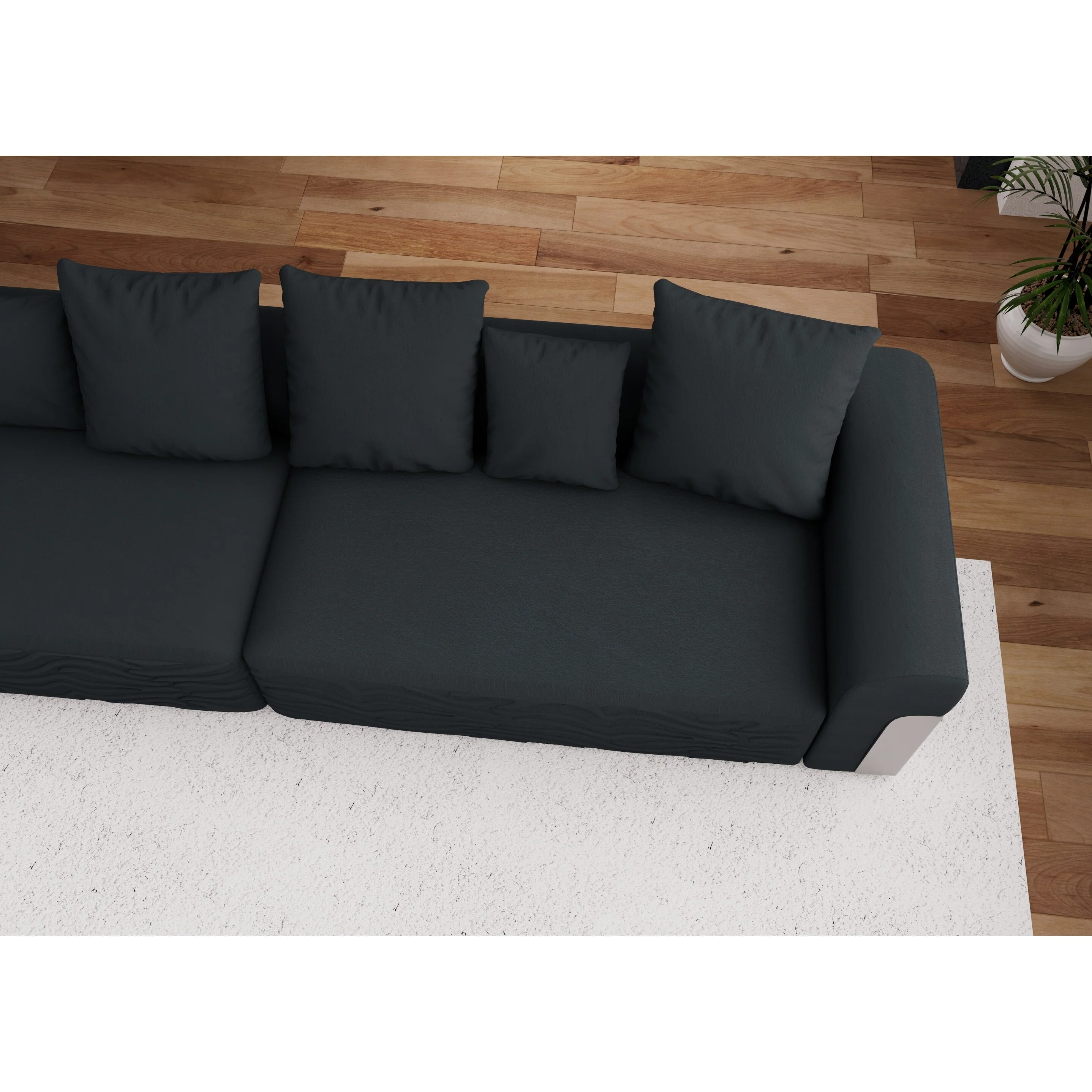 179.5Fabric 6-Seater Sofa with Deep Seat Sofa Comfy Cloud Couch with Pillows