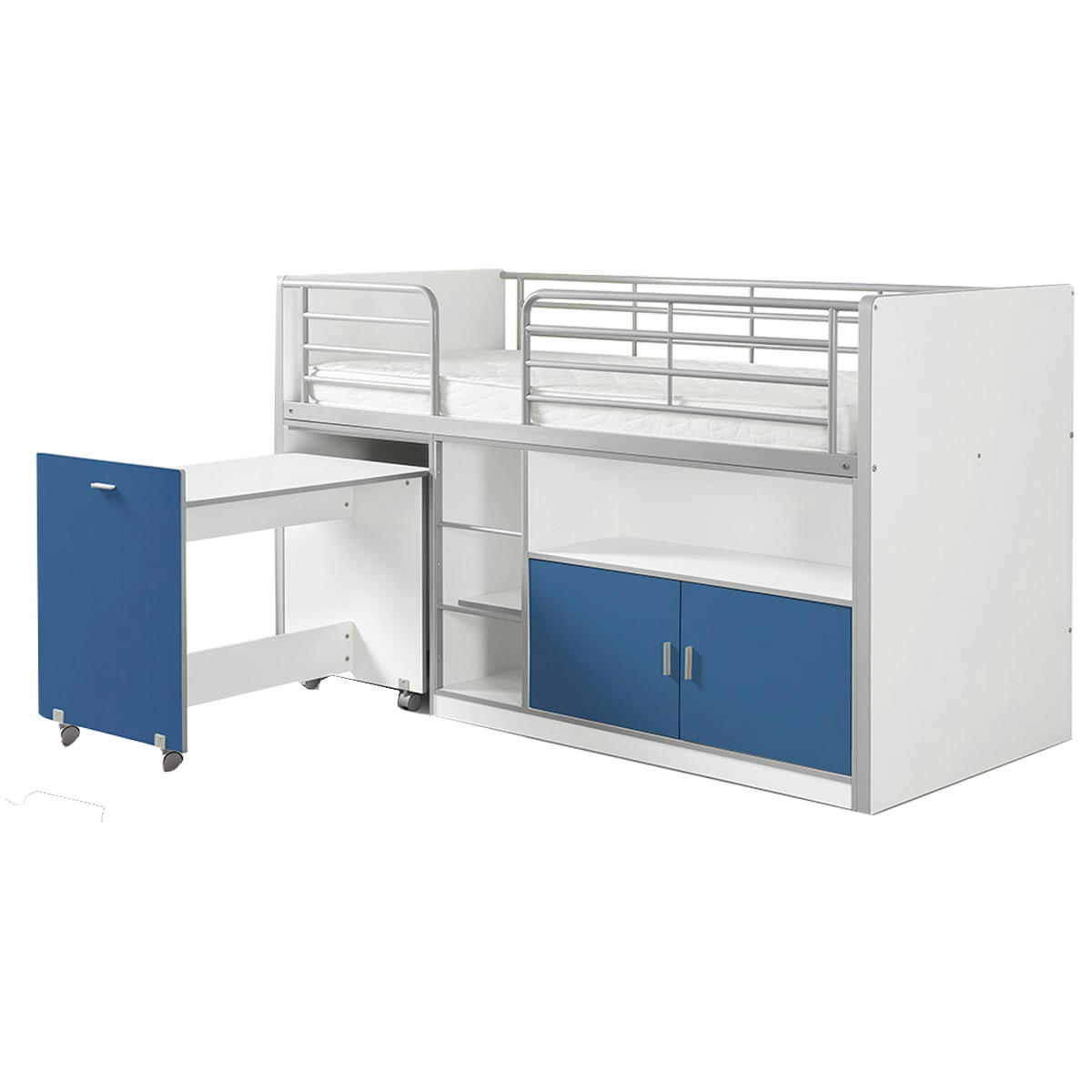 BONNY - Lit combiné 91 90x200 sommier inclus bleu