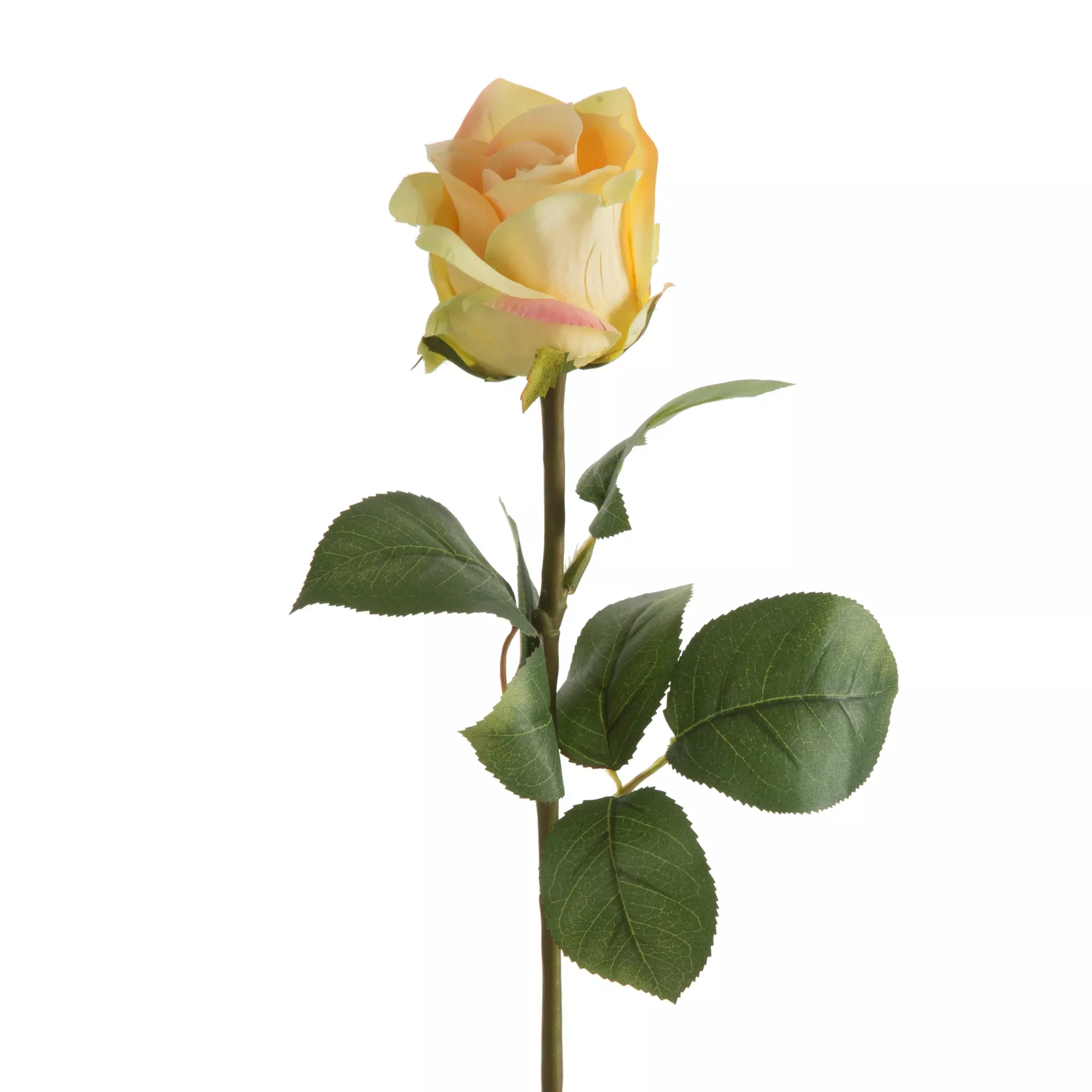 Kwiat sztuczny róża żółta 68 cm