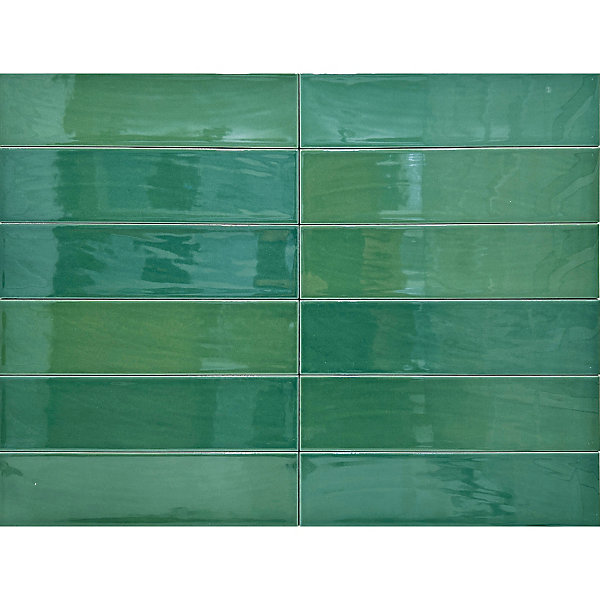 Carrelage mural intérieur/exterieur. Grès cérame Zellige Green 7x28cm