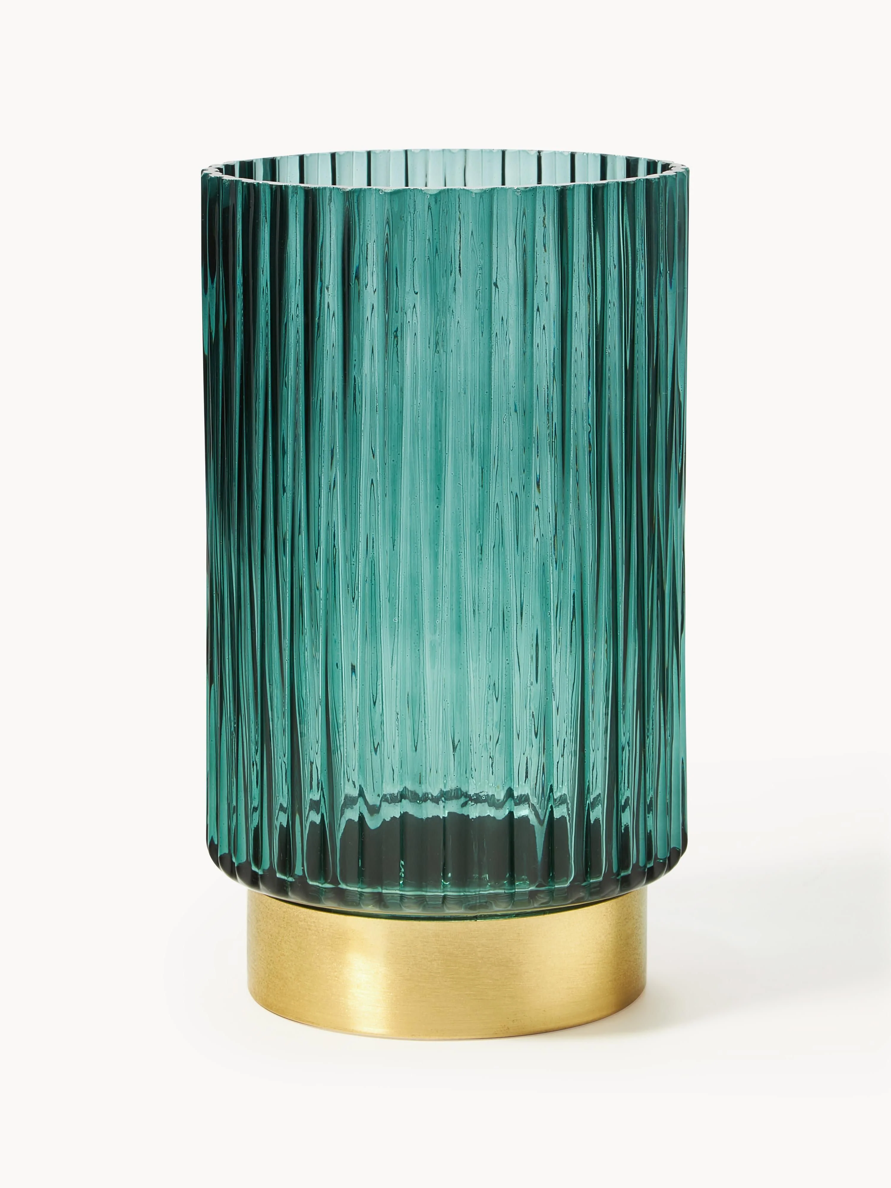 Glas-Vase Lene mit Metallfuß, H 20 cm