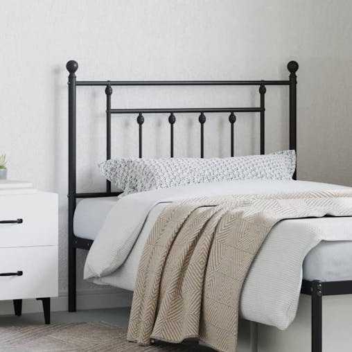 NNEVL Metal Headboard Black 90 cm