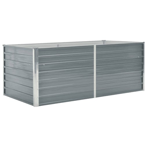NNEVL Raised Garden Bed 160x80x45 cm Galvanised Steel Grey
