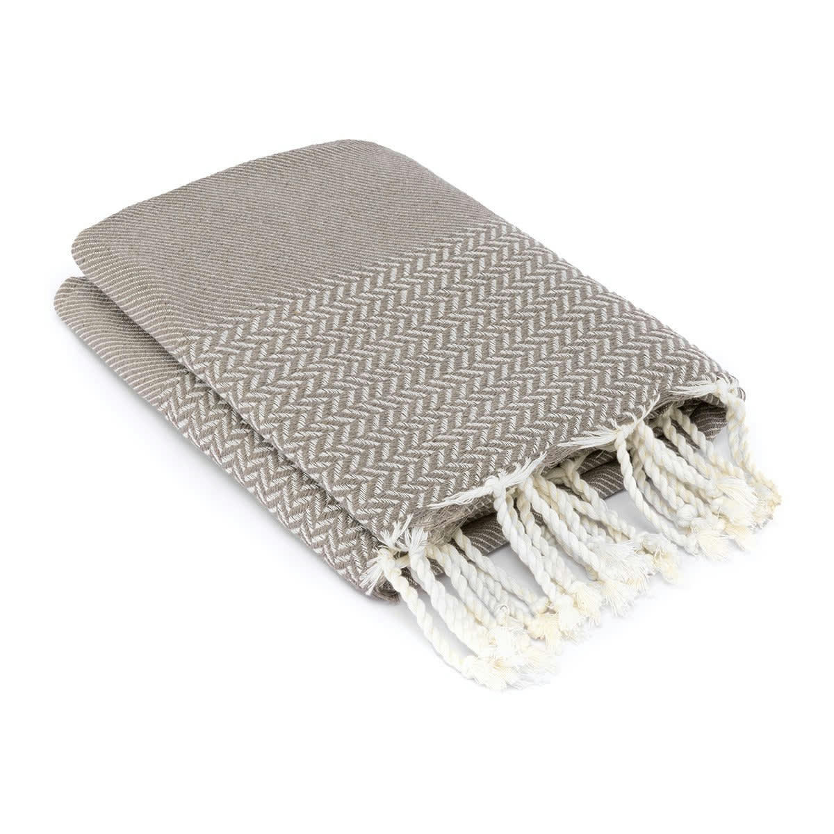 OSLO - Plaid coton  130x170 taupe