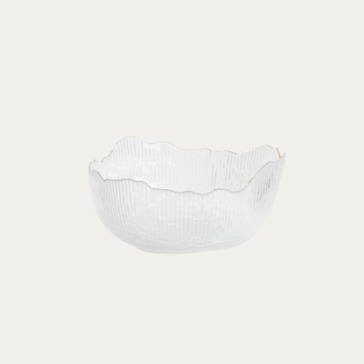 Miska APOLA ryflowana transparentna L 9 cm x 20 cm