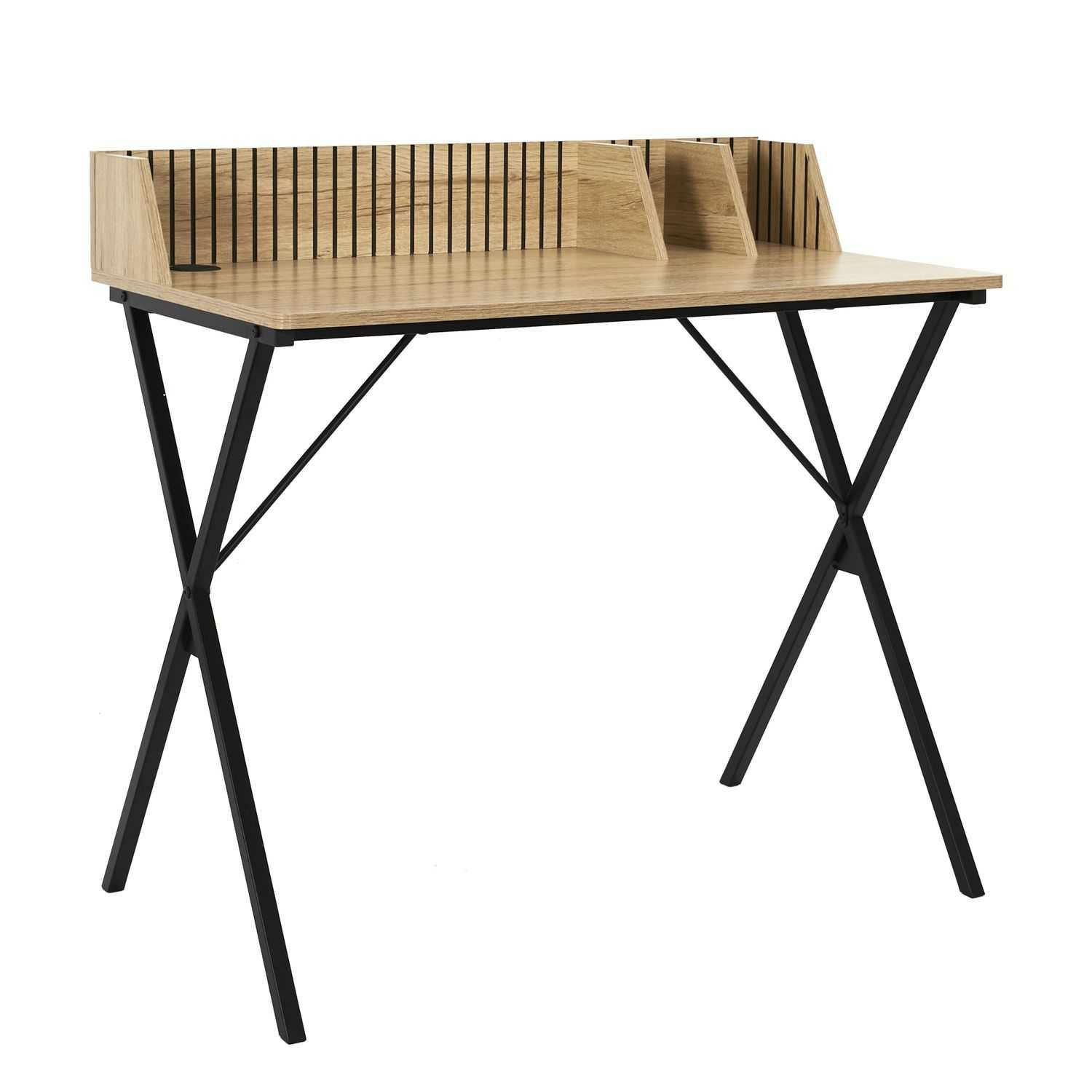 Biurko LINEA z organizerem lamelowym i przepustem na kable 90x50 cm