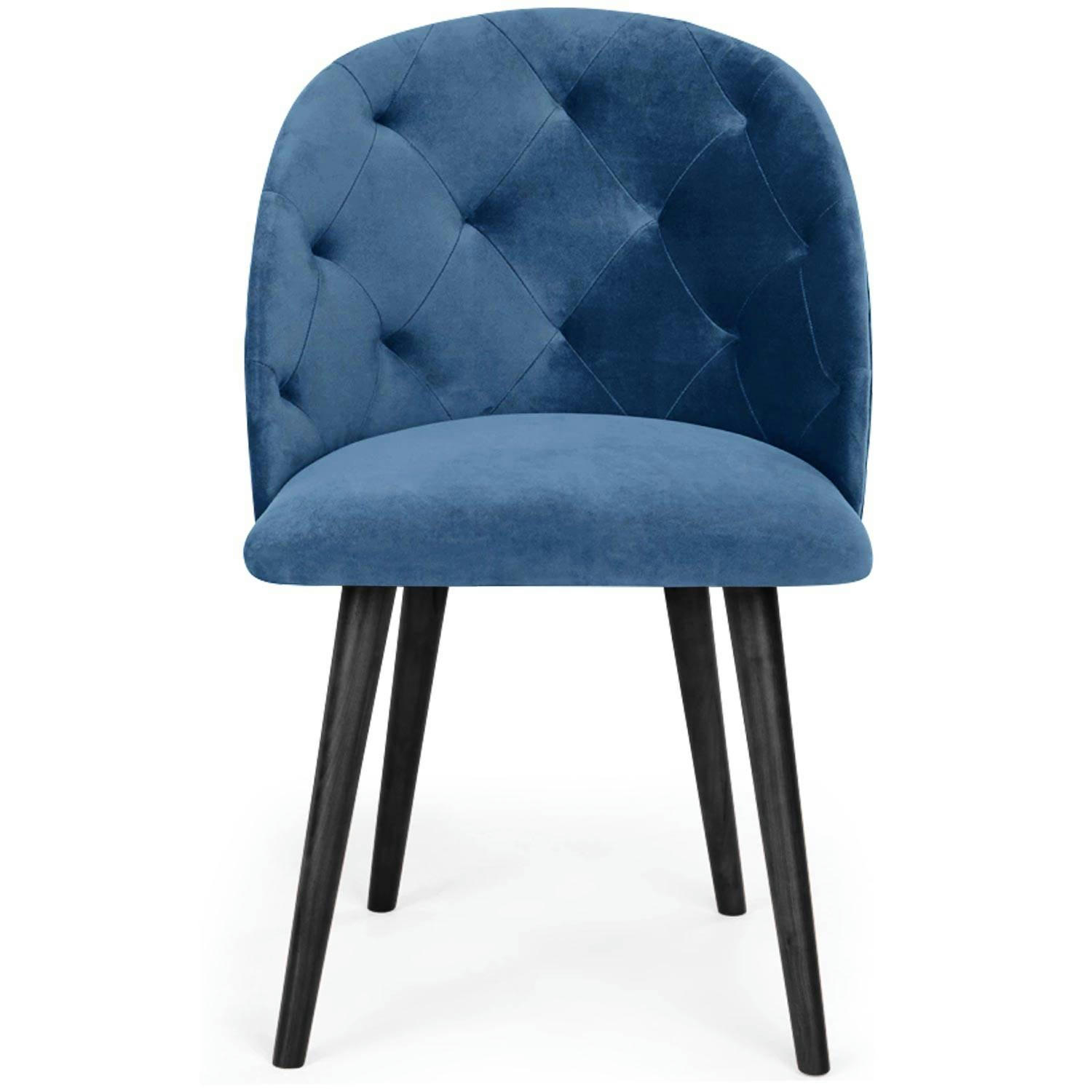 HONOR - Chaise velours bleu