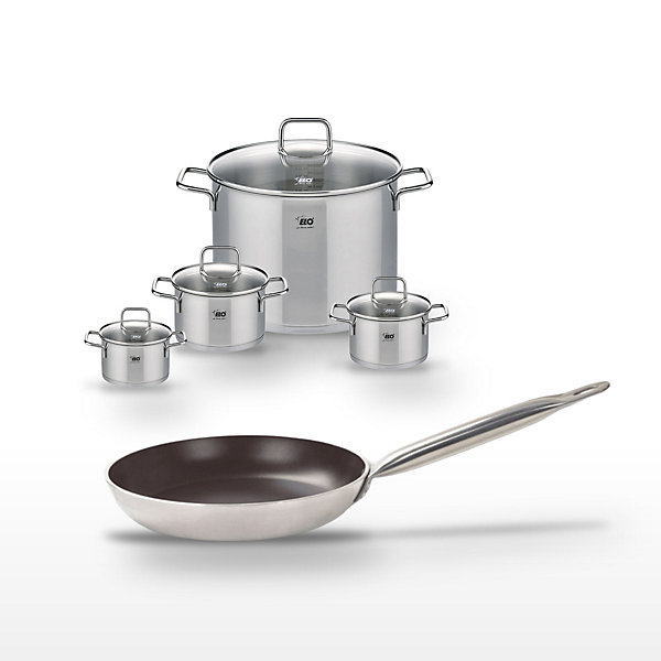 Lot Poêle 32cm céramique Elo Bistro Line &4 Faitouts Elo